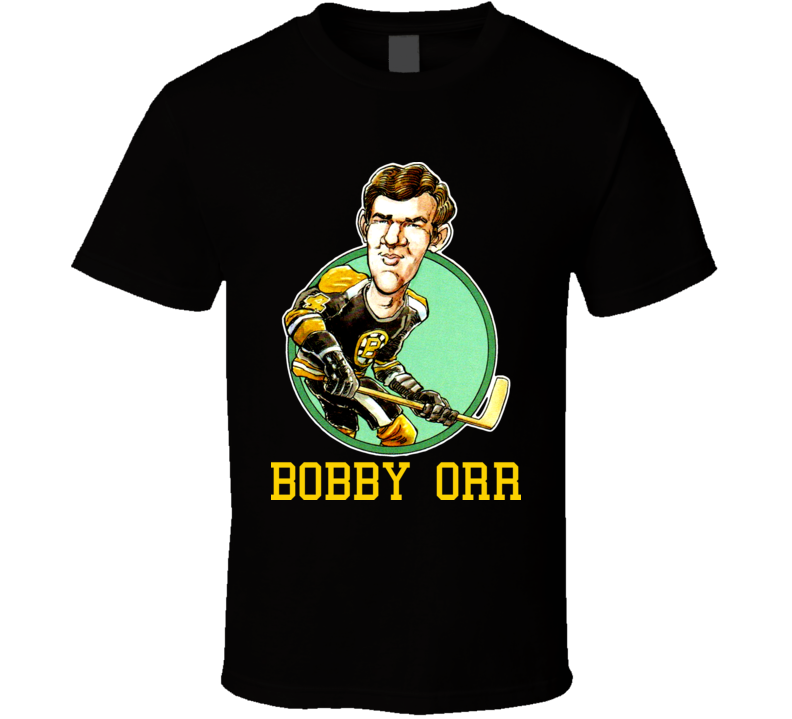 Bobby Orr Boston Hockey Retro Caricature T Shirt