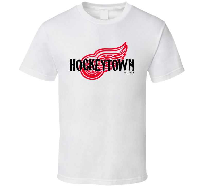 Detroit City Hockeytown Logo Center Ice Hockey Classic T Shirt