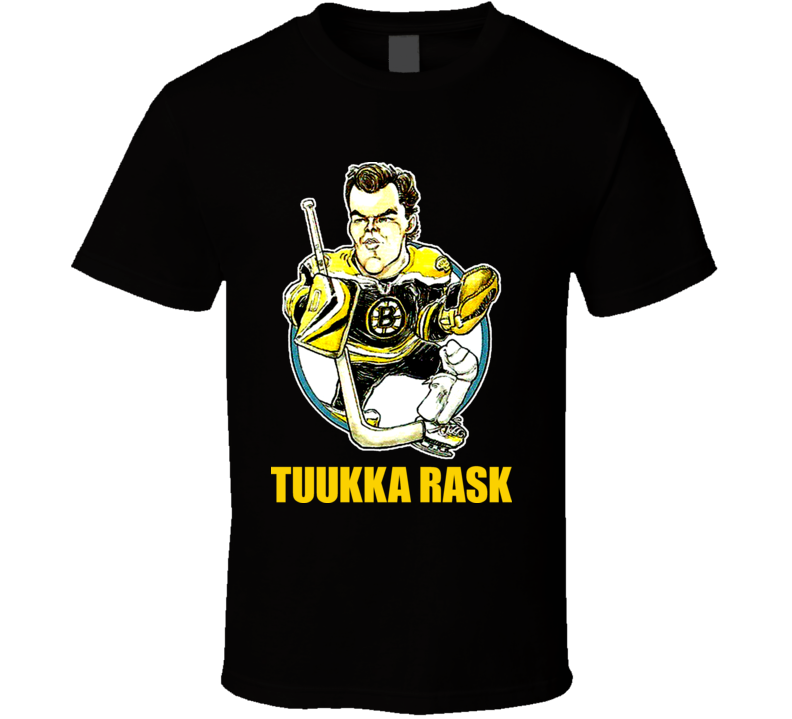 Tuukka Rask Boston Hockey Goalie Retro Style Cartoon T Shirt