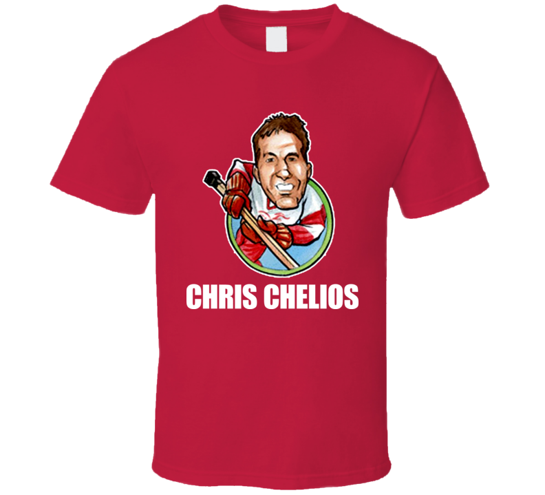 Chris Chelios Hockey Legend Retro Vintage Cartoon T Shirt