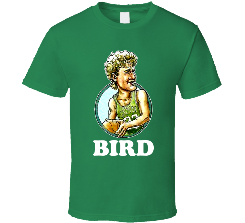 Larry Bird Boston Celtics Basketball Retro Caricature T Shirt