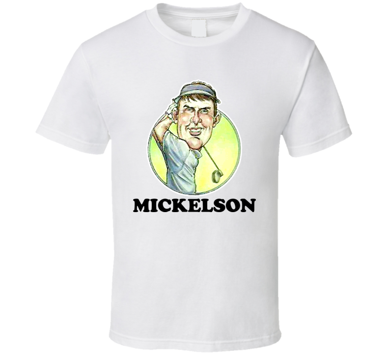 Phil Mickelson Professional Golfer Retro Caricature T Shirt
