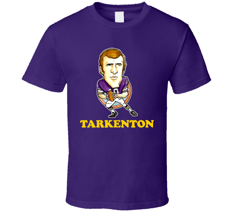 Fran Tarkenton Minnesota Football Legend Viking Retro Caricature T Shirt