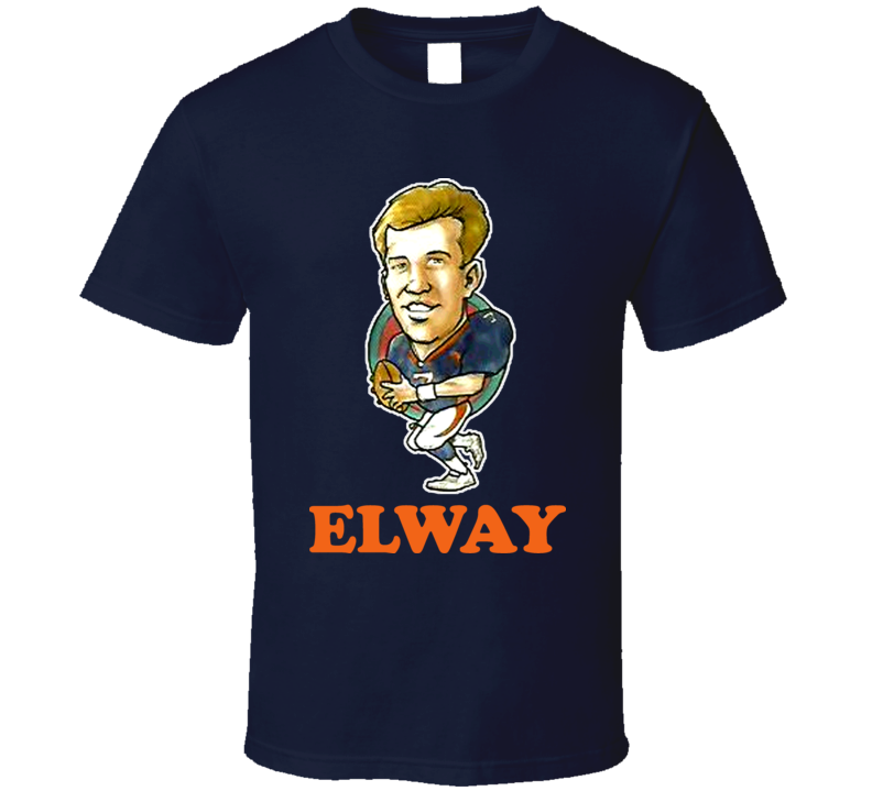 John Elway Denver Football QB Retro Caricature T Shirt