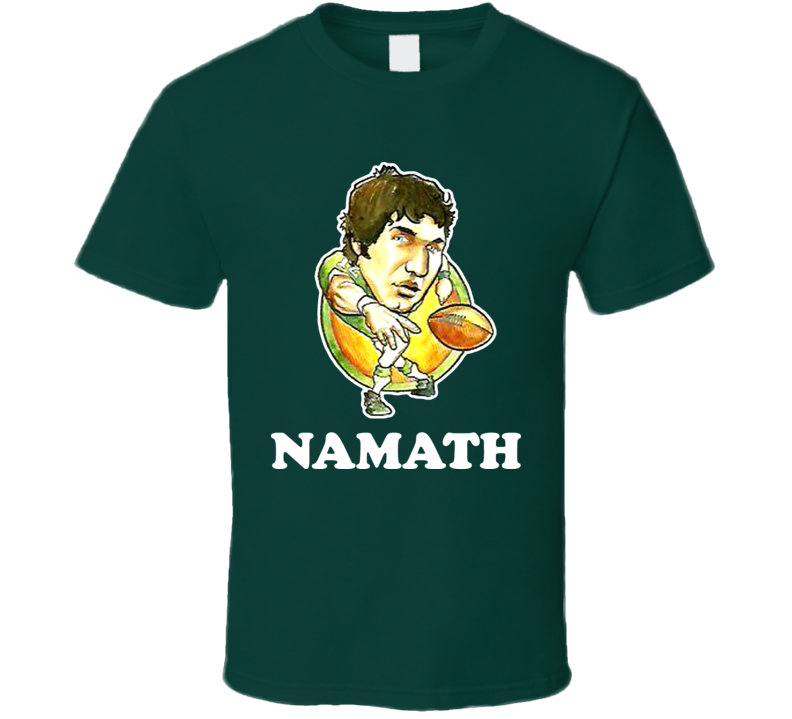 Joe Namath New York Football Legend Caricature Retro T Shirt