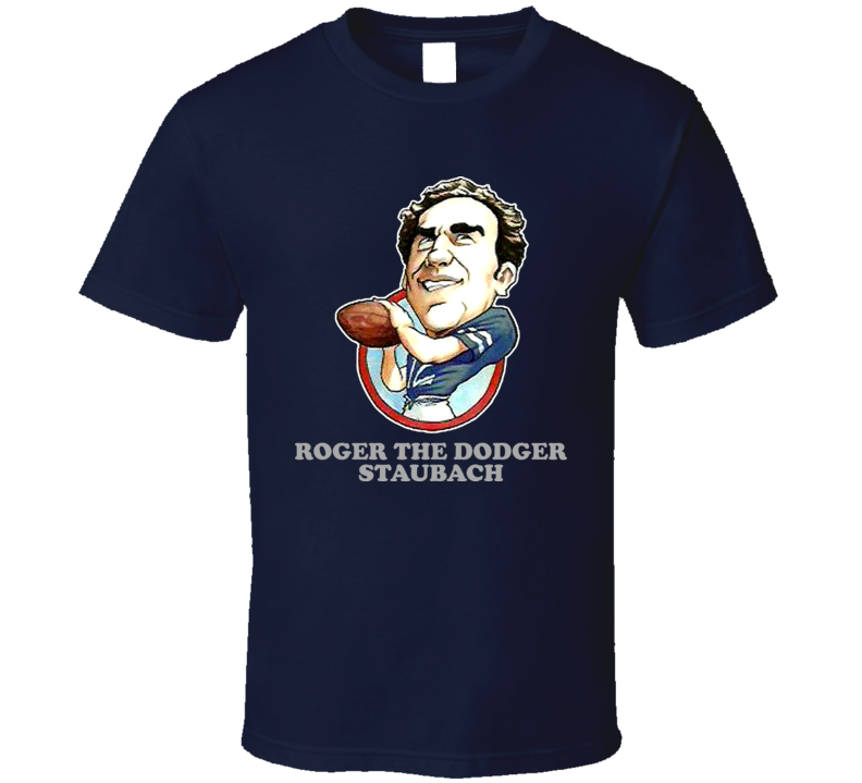 Roger Staubach Dallas Football Retro Caricature T Shirt