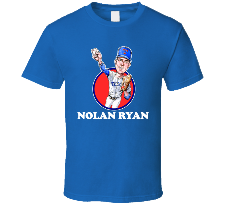 Nolan Ryan Texas Baseball Retro Caricature T Shirt
