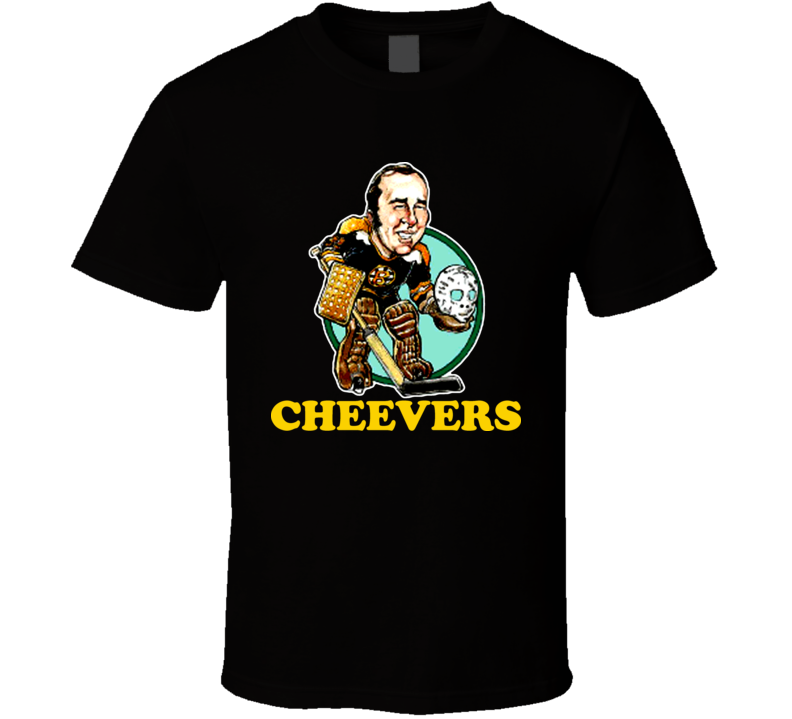 Gerry Cheevers Boston Hockey Goalie Retro Caricature T Shirt