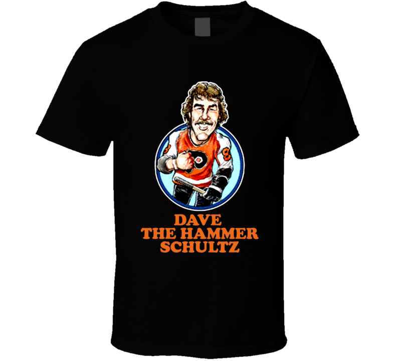 Dave The Hammer Schultz Philadelphia Hockey Retro Caricature T Shirt