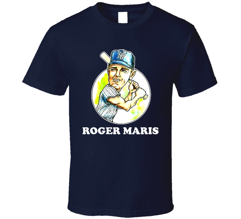 Roger Maris New York Baseball Legend Retro Caricature T Shirt