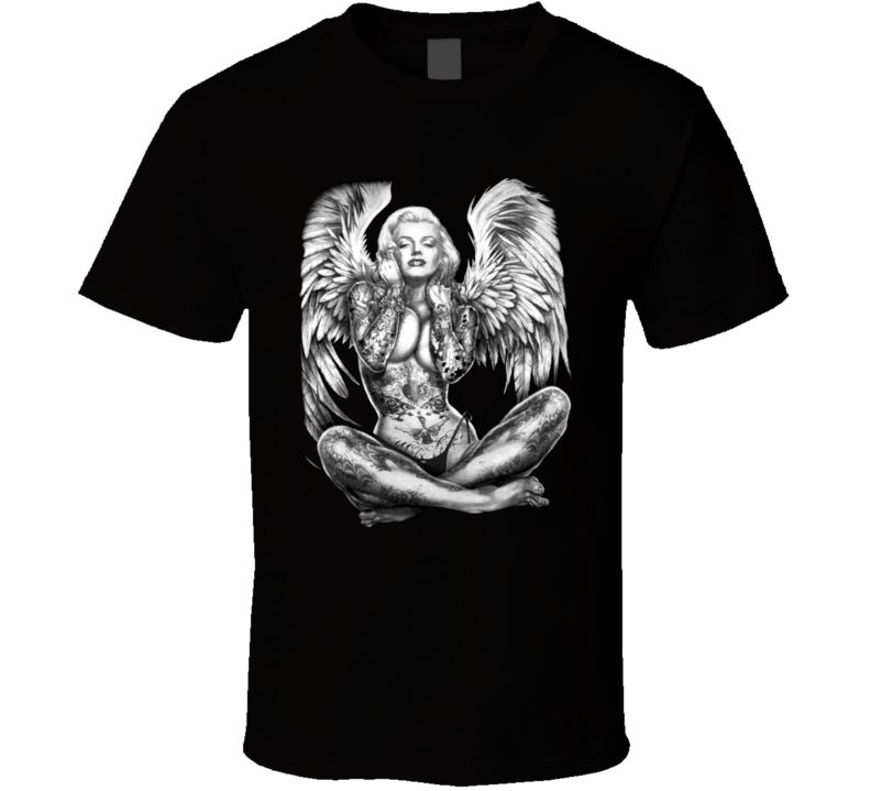Marilyn Monroe Ladys Winged Tattoo Angel T Shirt