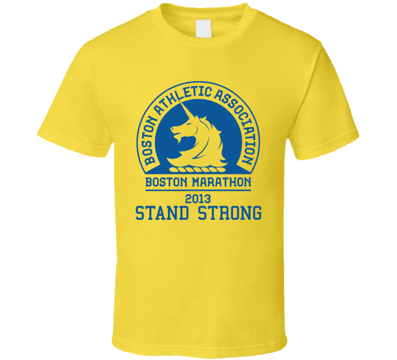 Boston Stand Strong Marathon 2013 Runners Yellow T Shirt