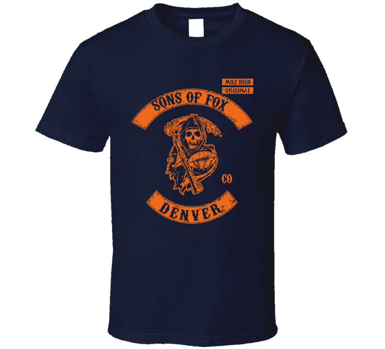Sons Of Fox Anarchy Style Denver Football Bronco T Shirt