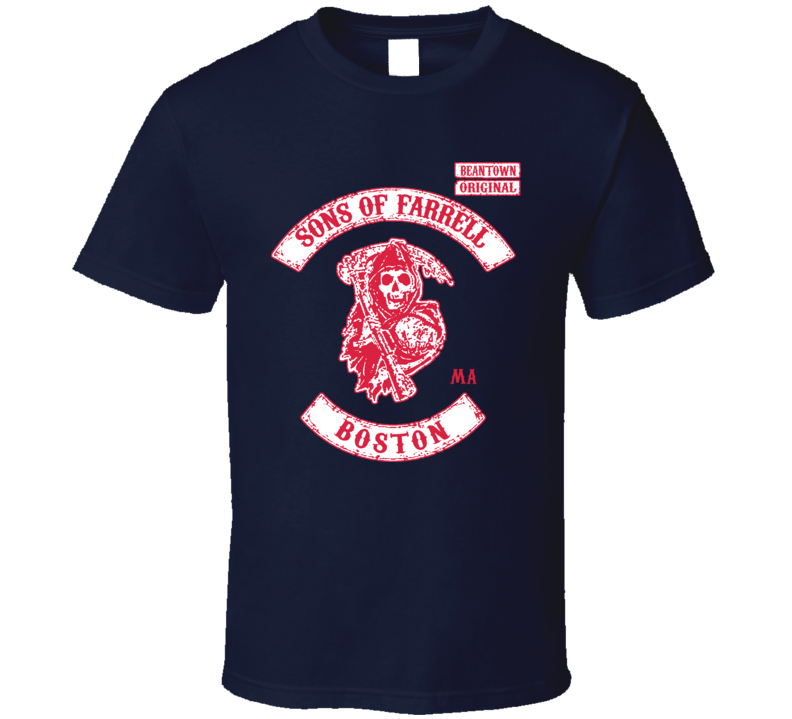 Sons Of John Farrell Boston Anarchy Style Socks Red Baseball T Shirt