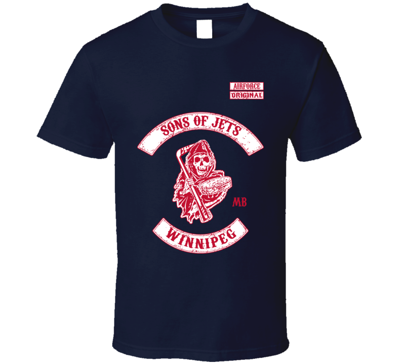 Sons Of Winnipeg SOA Style Jets Airforce Biker Hockey T Shirt