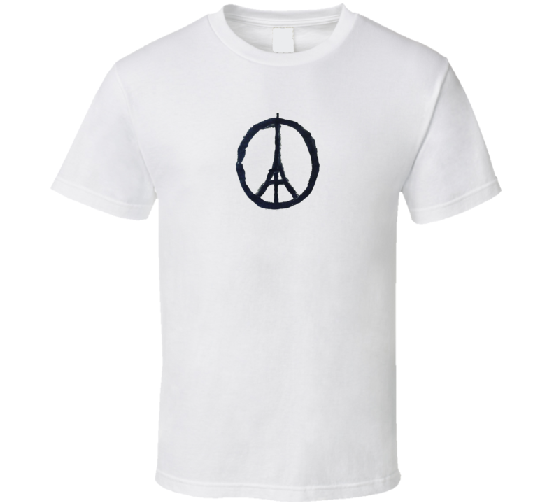 Paris Peace symbol Eiffel Tower Solidarity France Memorial Terror Attack Memorial T Shirt