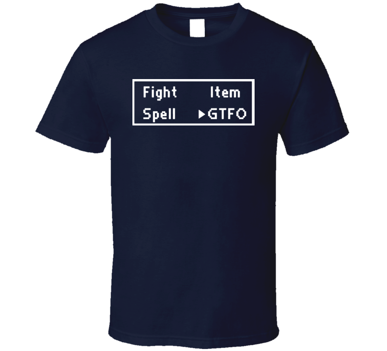 Fight Item Spell GTFO Video Game Retro T Shirt