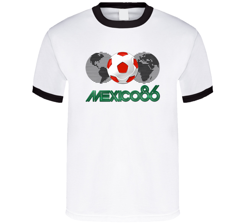 Mexico 1986 World Cup Logo Soccer Football Retro T Shirt