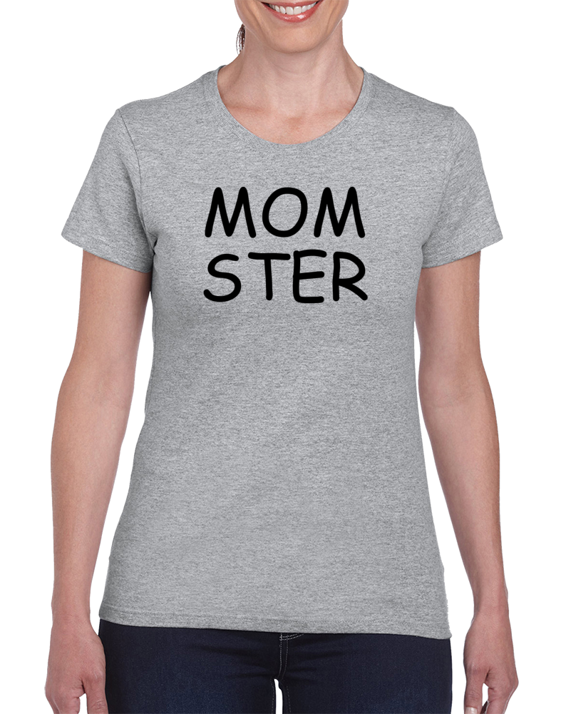 Momster Halloween Mom Mother Funny Costume Ladies Gray T Shirt