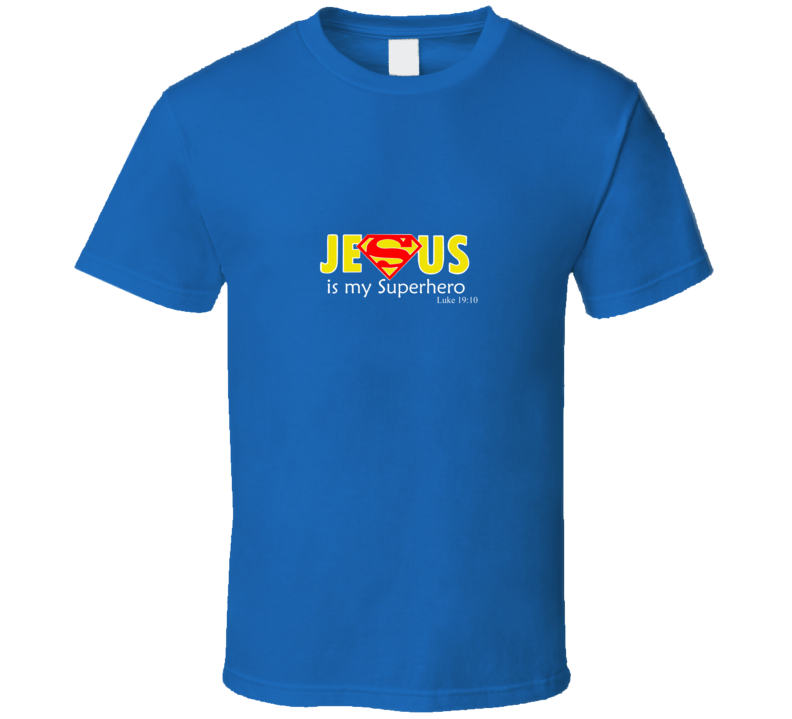 Jesus Is My Superhero Comic Cool Superman Logo Royal Blue T Shirt