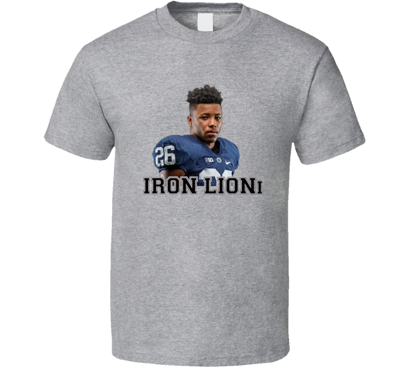 Saquon Barkley Iron Lion Penn State Football Grey T Shirt