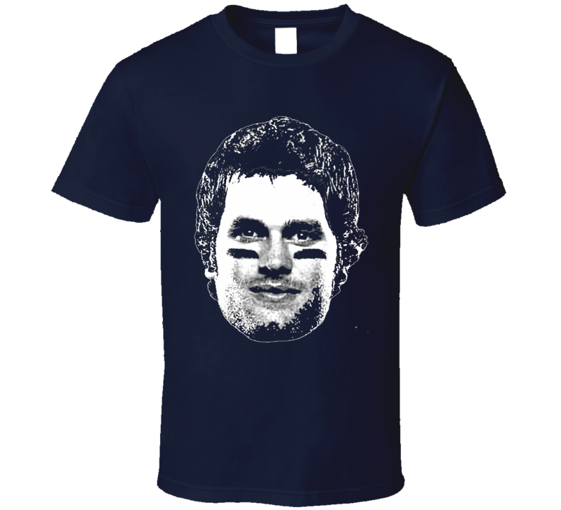 Tom Brady Big Head Silhouette New England Football T Shirt