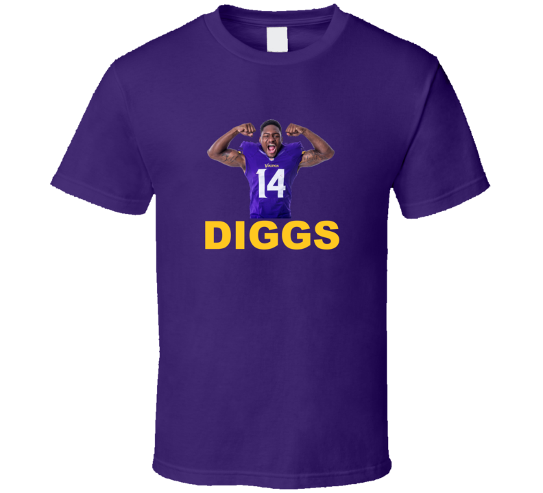 Stefon Diggs Minnesota Flex Wide Receiver Football Purple T Shirt