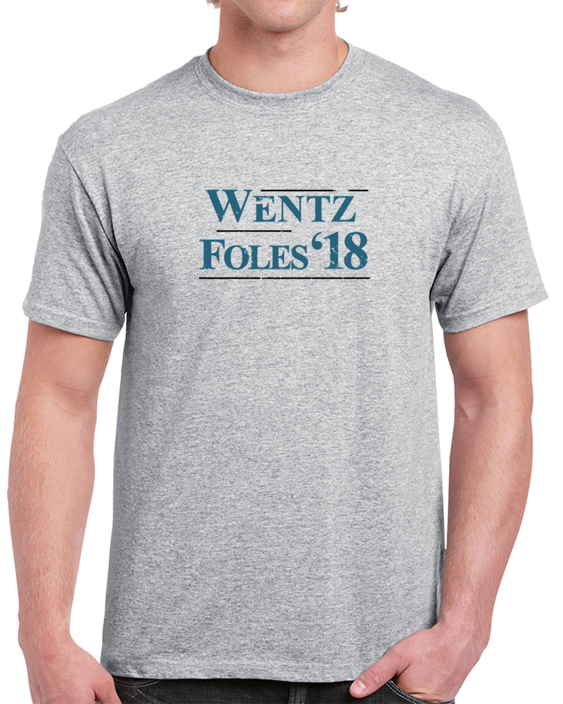 Wentz And Foles Qb Philadephia President Campaign Distressed Football T Shirt