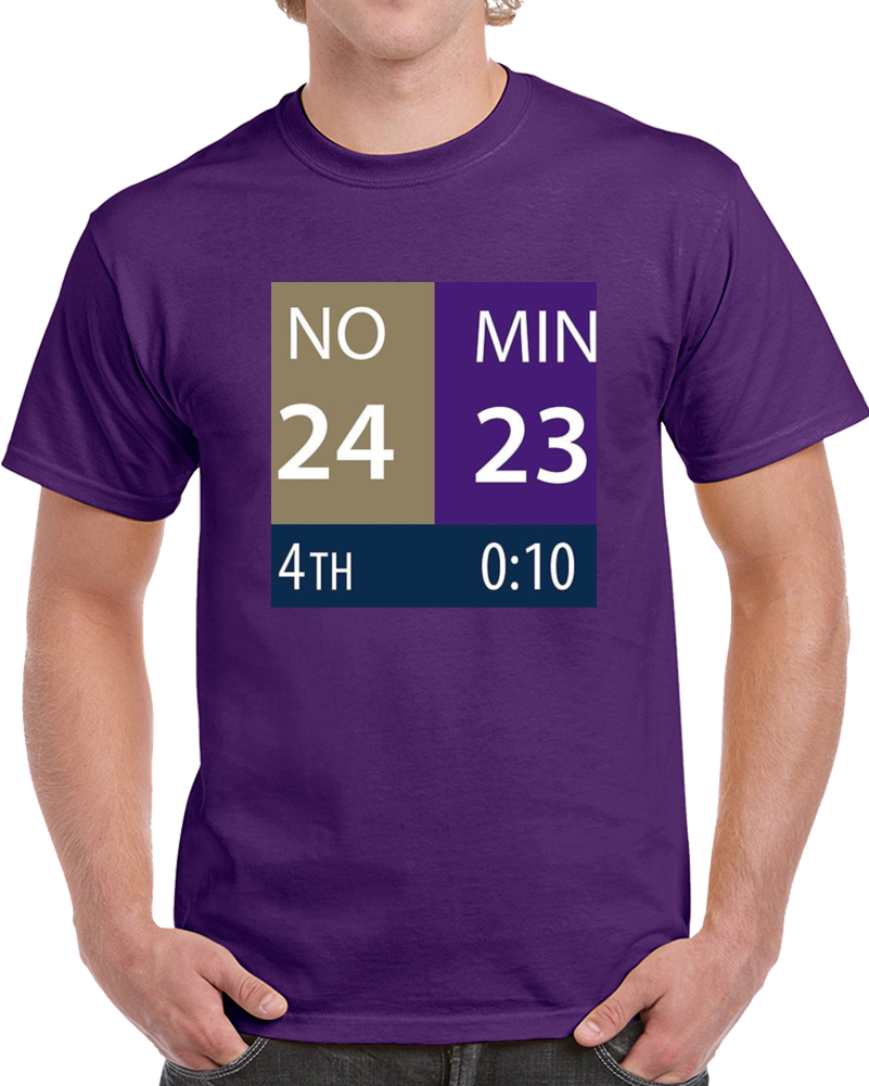 Minnesota Miracle Comeback Game Clock Scoreboard Football T Shirt