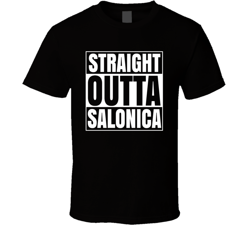 Straight Outta Salonica Greek City Soccer Parody T Shirt