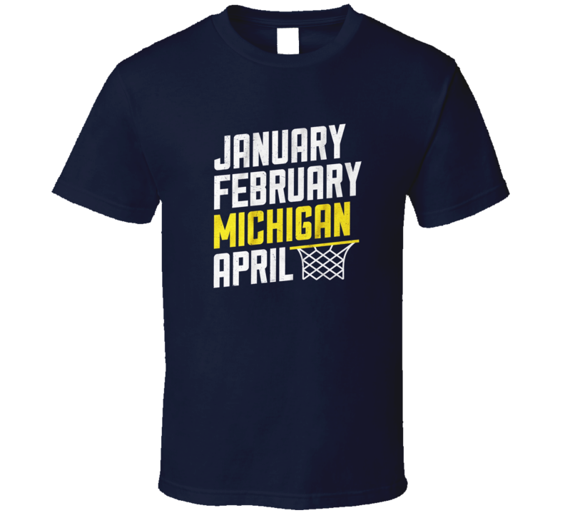 Michigan March Madness Month Calendar Univercity Basketball T Shirt