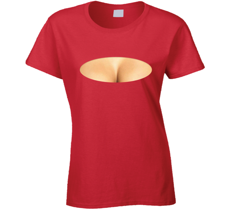 Ladies Boobs Funny Cleavage Parody Sexy Costume T Shirt