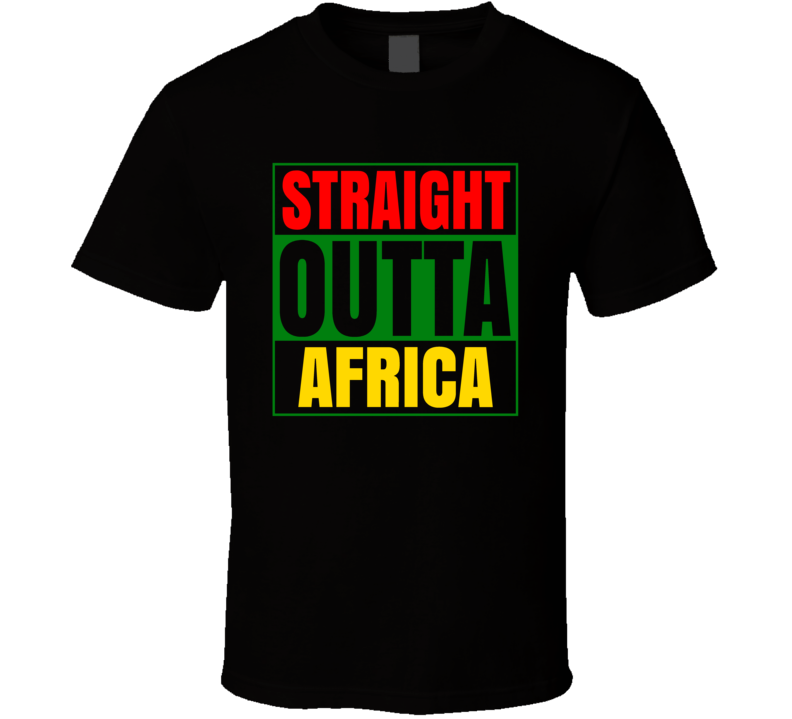 Straight Outta Africa Black Compton Style Parodt T Shirt
