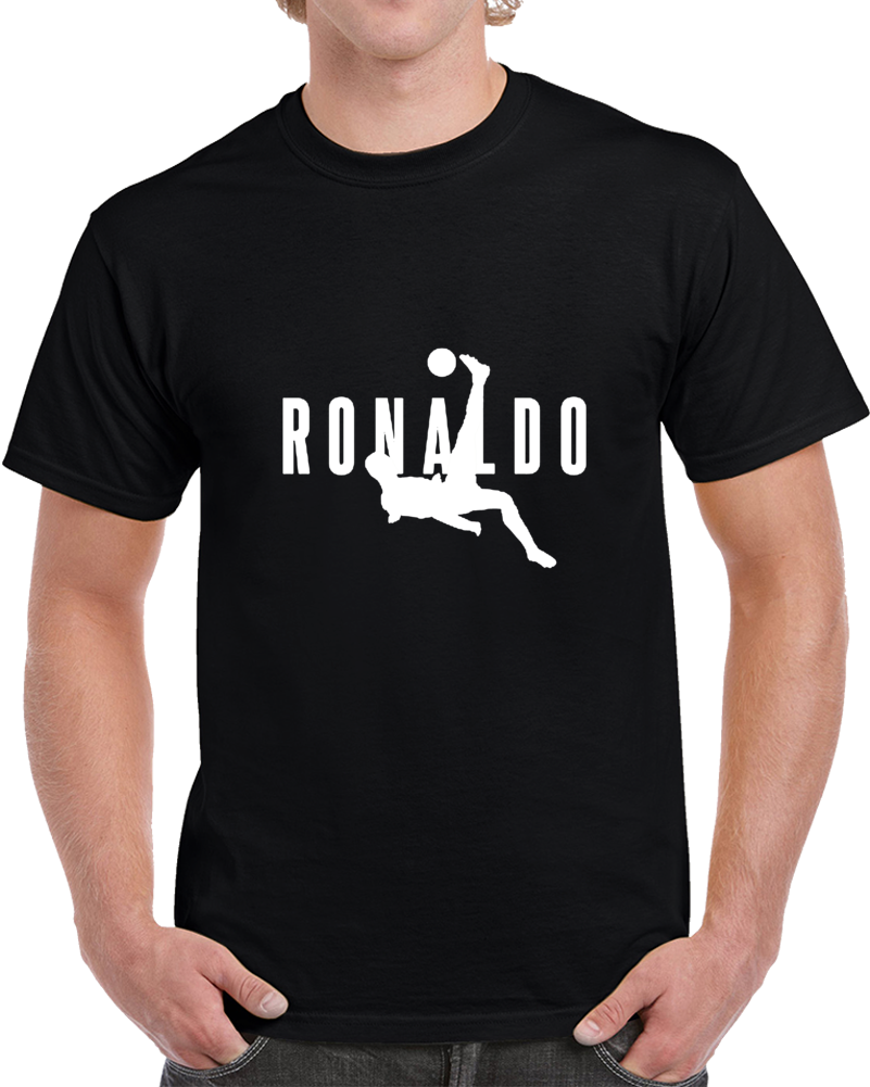 Ronaldo White Air Jordan Scissor Kick Goal Soccer T Shirt
