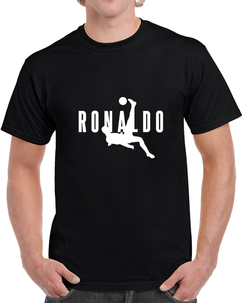 Ronaldo White Air Jordan Scissor Kick Goal Soccer T Shirt 