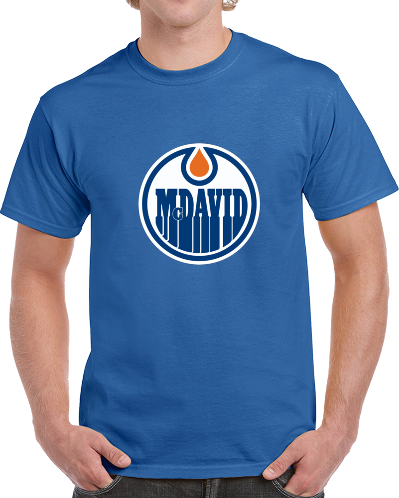 Connor Mcdavid Edmonton Hocket Team Hybrid Logo T Shirt