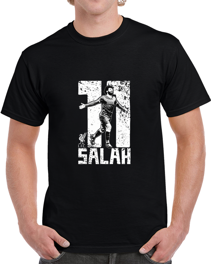 Mohamed Salah Egyptian Soccer Payer 11 Liverpool Distressed T Shirt