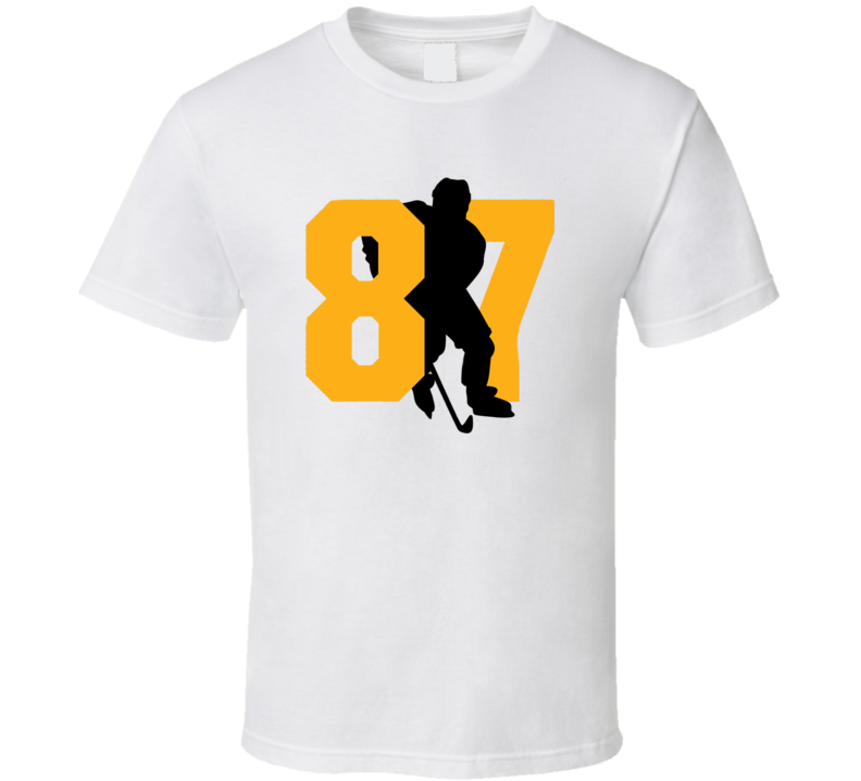 Sidney Crosby 87 Silhouette Pittsburgh Hockey T Shirt