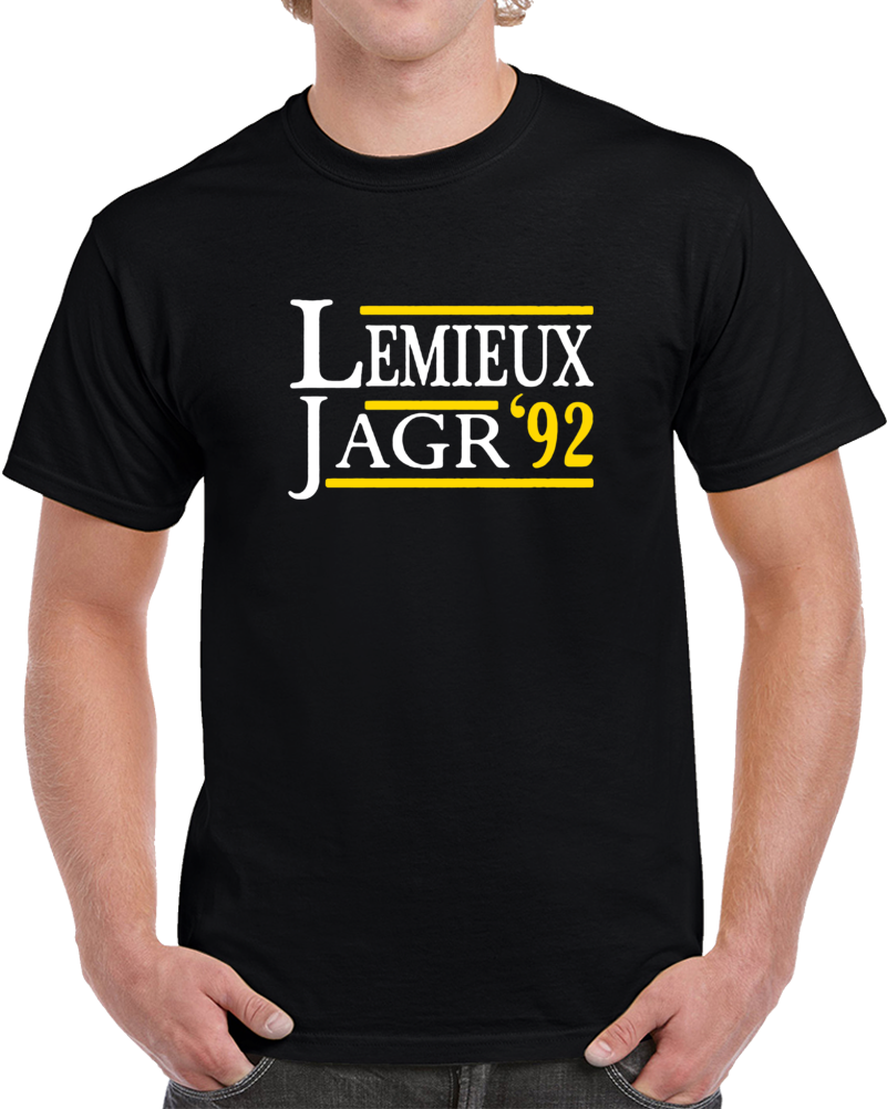 Lemieux Jagr 92 Retro Campaign Presidential Hockey T Shirt
