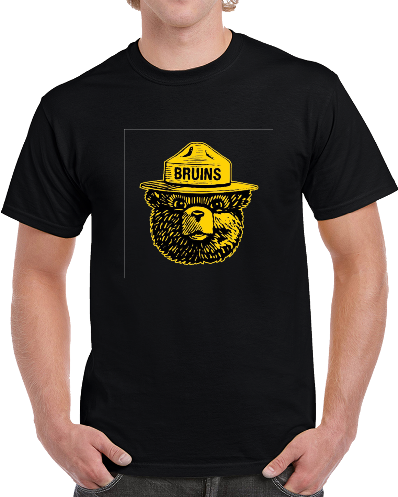 Boston Hockey Smokey Bear Face Parody T Shirt