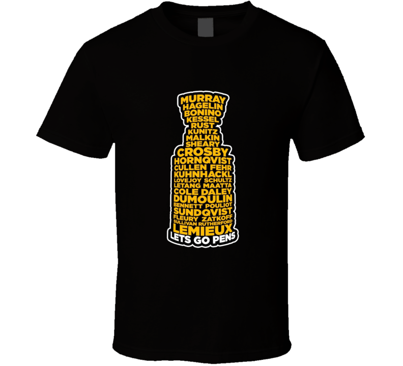 Pittsburgh Hockey Team Stanley Champions Cup Roster T Shirt