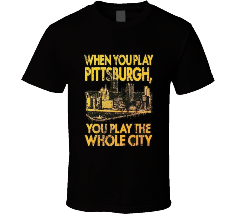 Pittsburgh Hockey Town Playoff City Supporter Fan Distressed T Shirt