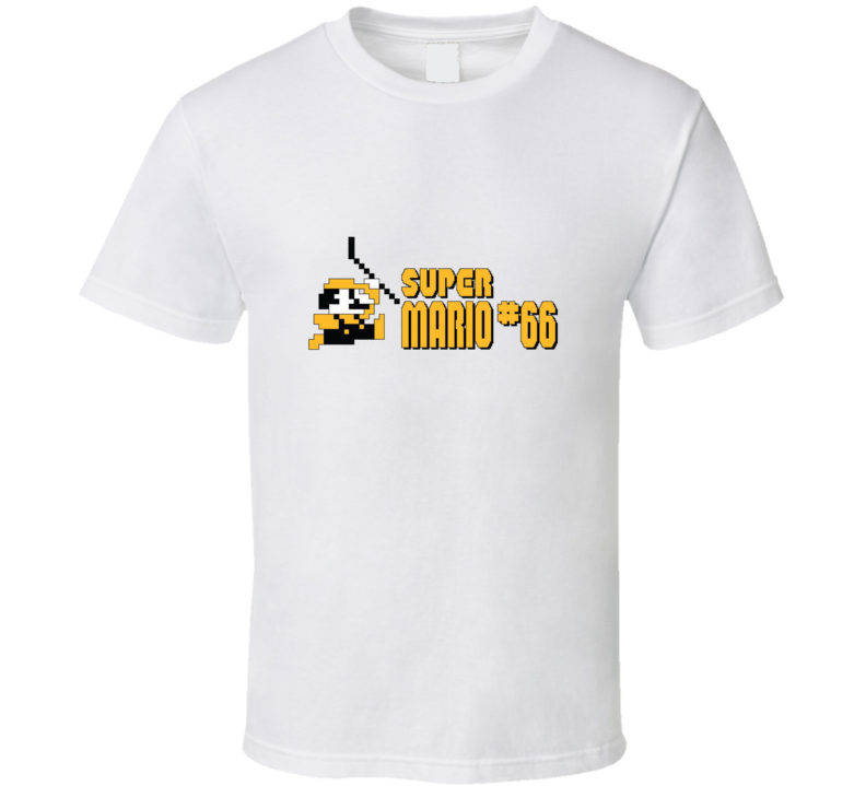 Super Mario Lemieux 66 Pittsburgh Hockey Video Game Nintendo Parody T Shirt