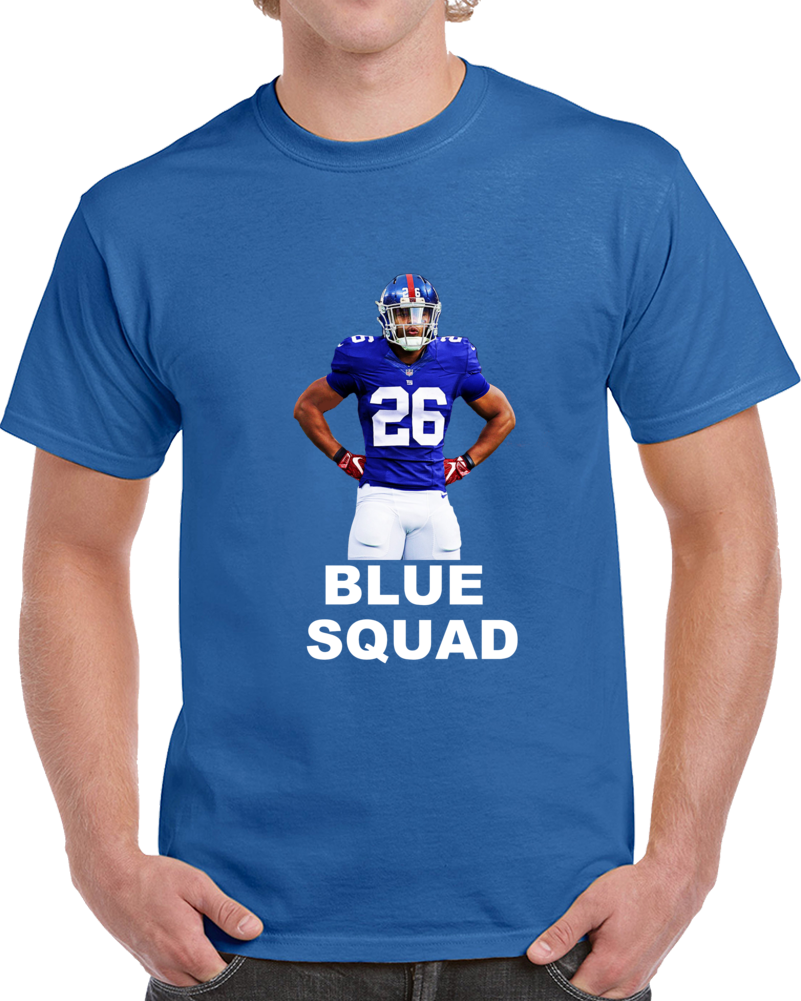 Saquon Barkley New York Runinng Back Draft Pick Vlue Squad Football T Shirt