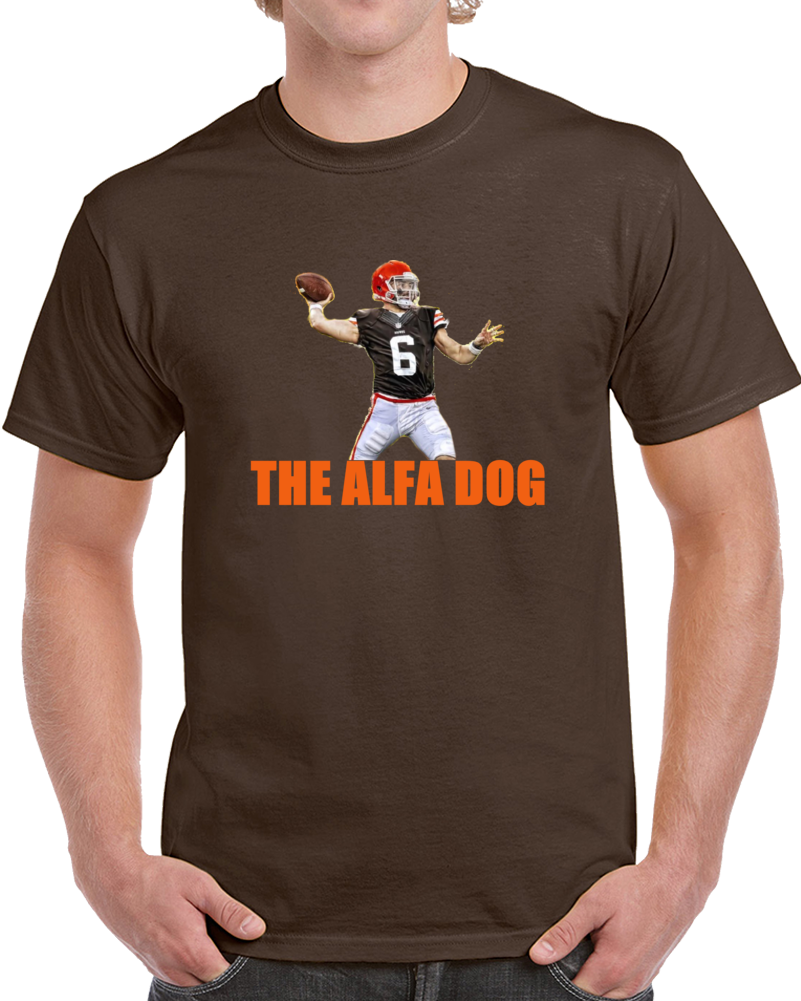 Baker Mayfieldqb Heisman Alfa Dog Cleveland Football T Shirt