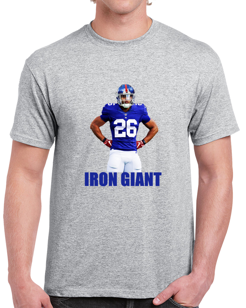 Saquon Barkley Iron Giant Cool Running Back Sport Gray Football T Shirt