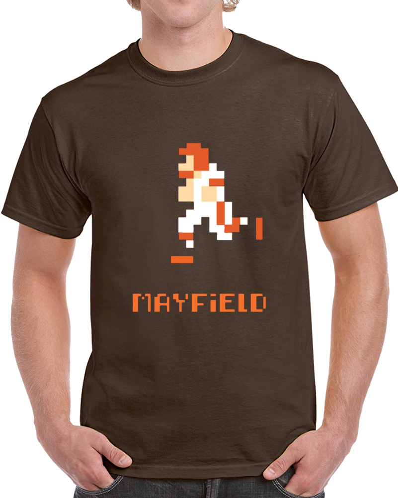 Baker Mayfield 8 Bit Tecmo Bowl Retro Vintage Cleveland Qb Football T Shirt