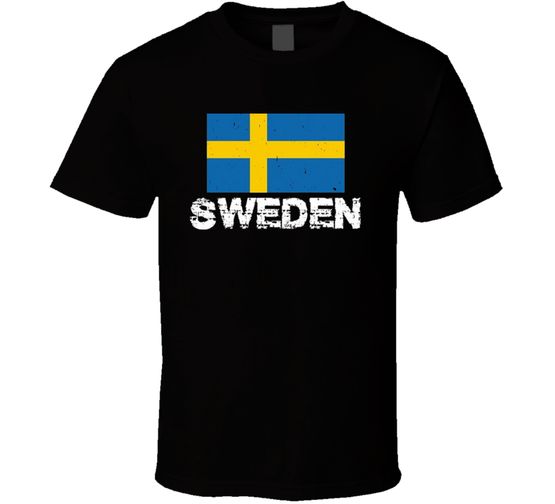 Swedend Distressed Flag Soccer World Cup Fan Supporter T Shirt