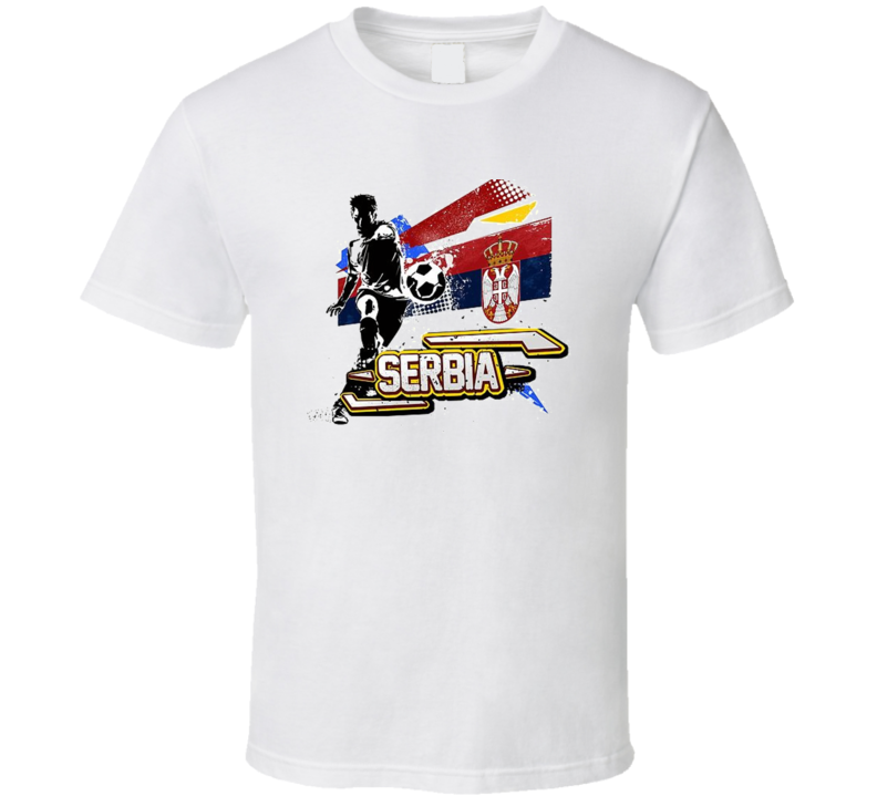 Serbia Vintage Retro World Cup Soccer Football T Shirt