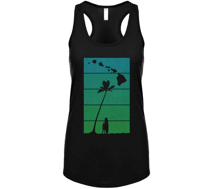 Hawaii Retro Vintage Distressed Cool Sexy Racerback Ladies Tanktop